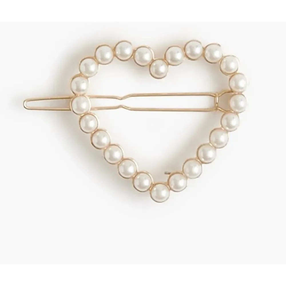 J. Crew Embellished pearl heart barrette ~ New With Tags